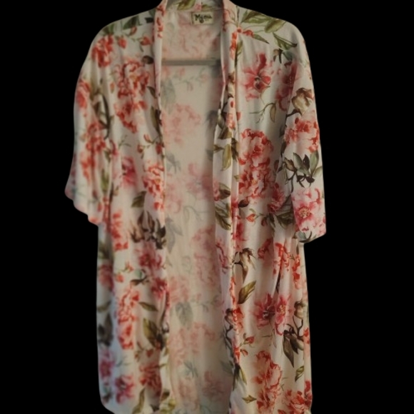 Floral Kimono Cardigan "Show Me Your MUMU" FLORAL MULTICOLORED PLUS SIZE - Picture 8 of 10